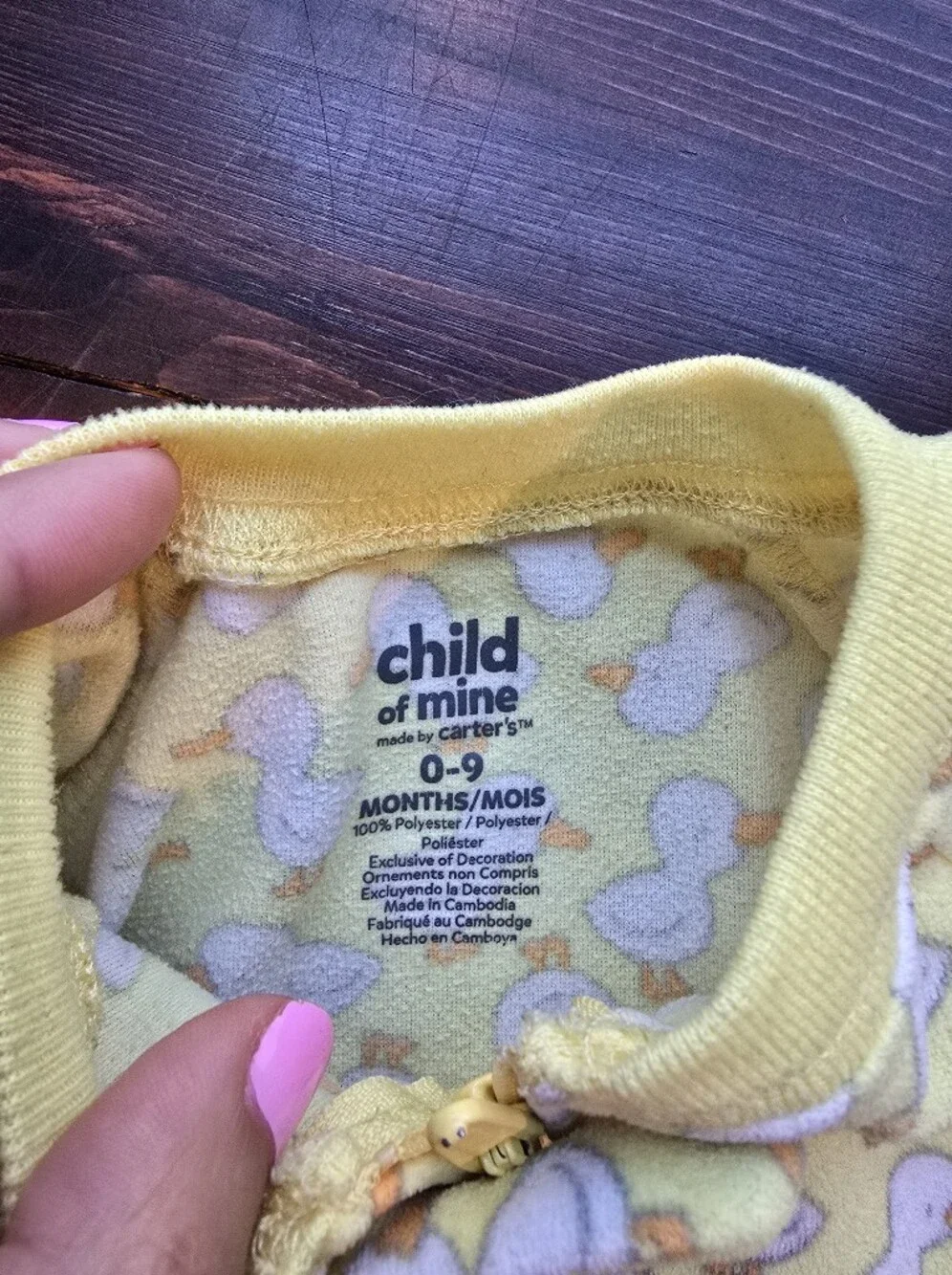 Child of Mine by Carter's Yellow Duck Fleece Wearable Blanket Sleep Sack